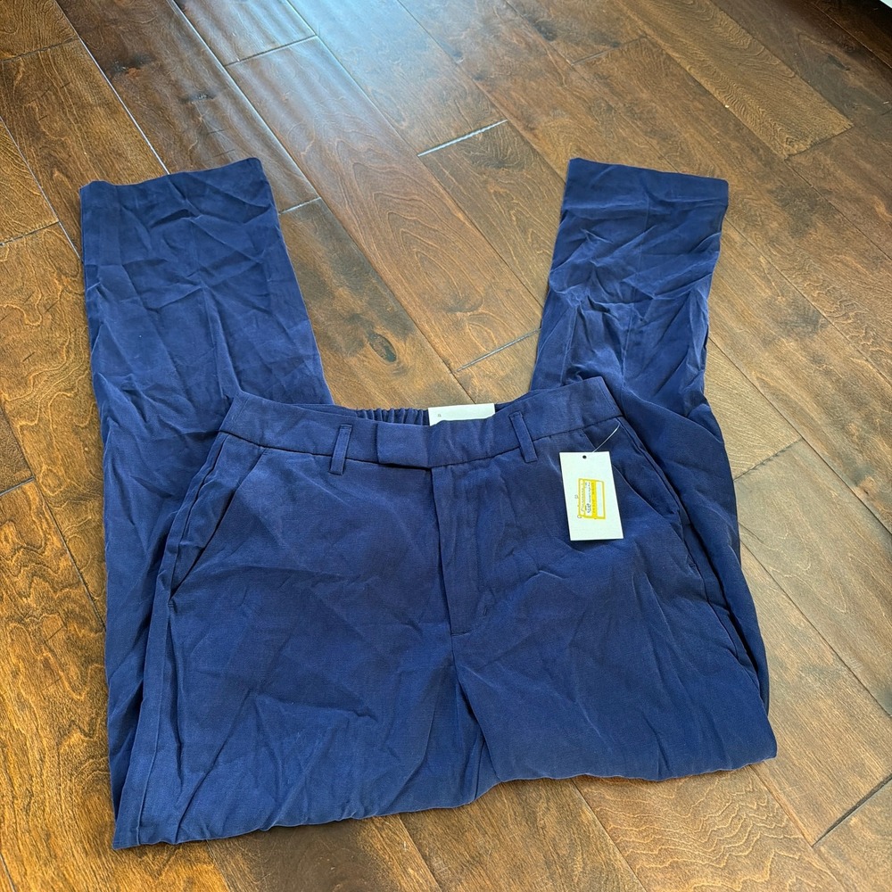 A New Day Straight Leg Pant Dress Career Rayon Purple Blue NEW Women's Size 4